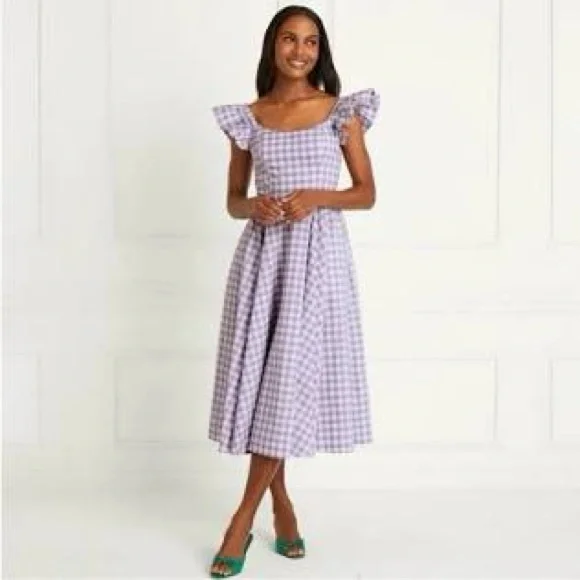 Hill House | Dresses | Hill House Home Daphne Dress In Lilac Jacquard Clip  Dot Check M | Poshmark